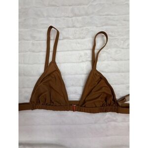 SKIMS Brown Triangle Bikini Top